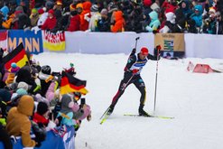Biathlete at the pursuit men in Oberhof