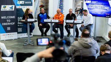 Die Organisatoren um Bernd Wernicke, Peter Sendel und Heiko Krause informierten am heutigen Freitag über den Vorbereitungsstand des BMW IBU Weltcups Biathlon 2026 in Oberhof.