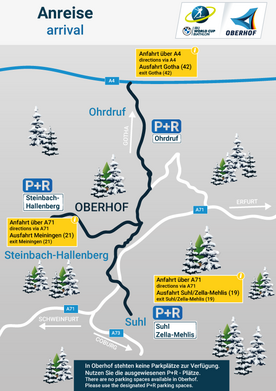 Anreiseplan zum BMW IBU Weltcup Biathlon Oberhof 2024